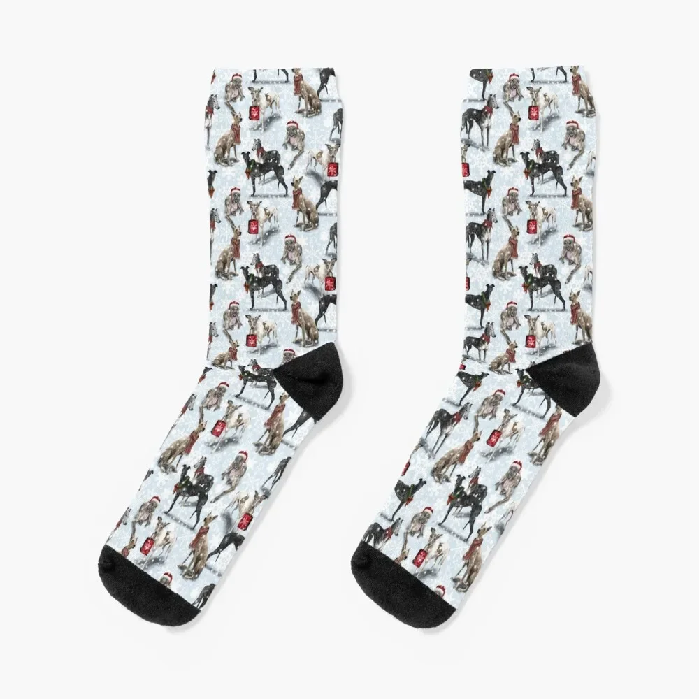 

The Christmas Greyhound Socks Children's floral Socks Woman Men's