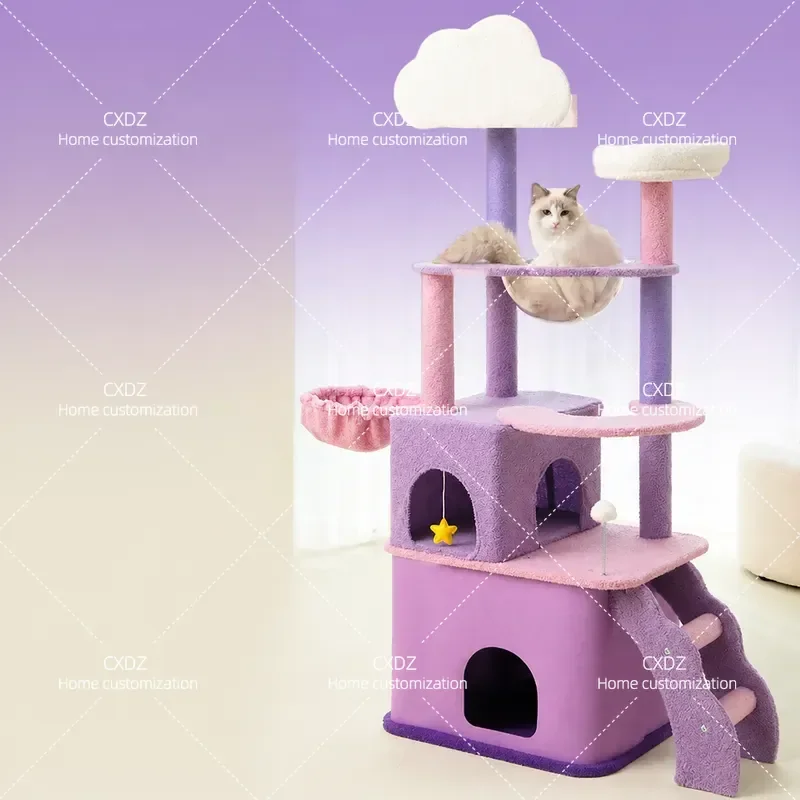 Cat Climbing Frame with Nest and Tree Integrated Large Household Observation Deck Space Capsule High Luxury Climbing Shelf
