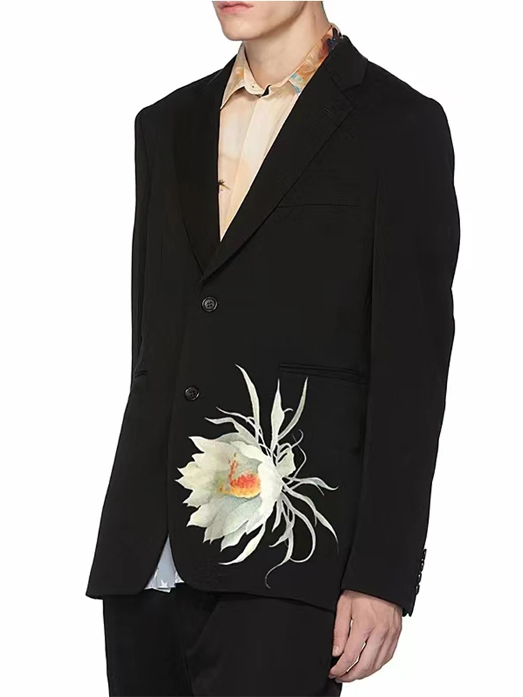 

FANTASTION Epiphyllum oxypetalum принт Блейзер пиджак шикарные унисекс Normcore минималистичный стиль повседневные пиджаки повседневная куртка