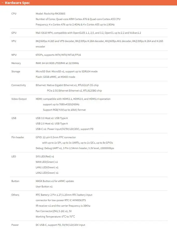 NanoPi R6S Kit & Combo, 8G RAM & 32G eMMC Rockchip RK3588S GPU&VPU Quad Cortex-A76 & A55 up to 2.4GHz&1.8GHz,2.5Gbps LAN,OpenWRT