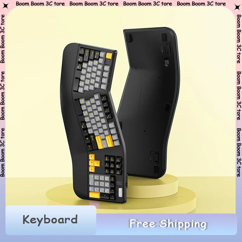 Teclado mecánico Sanwa Alice, junta inalámbrica multimodo, perilla RGB intercambiable en caliente, teclado dividido ergonómico personalizado de 104 teclas para juegos y oficina
