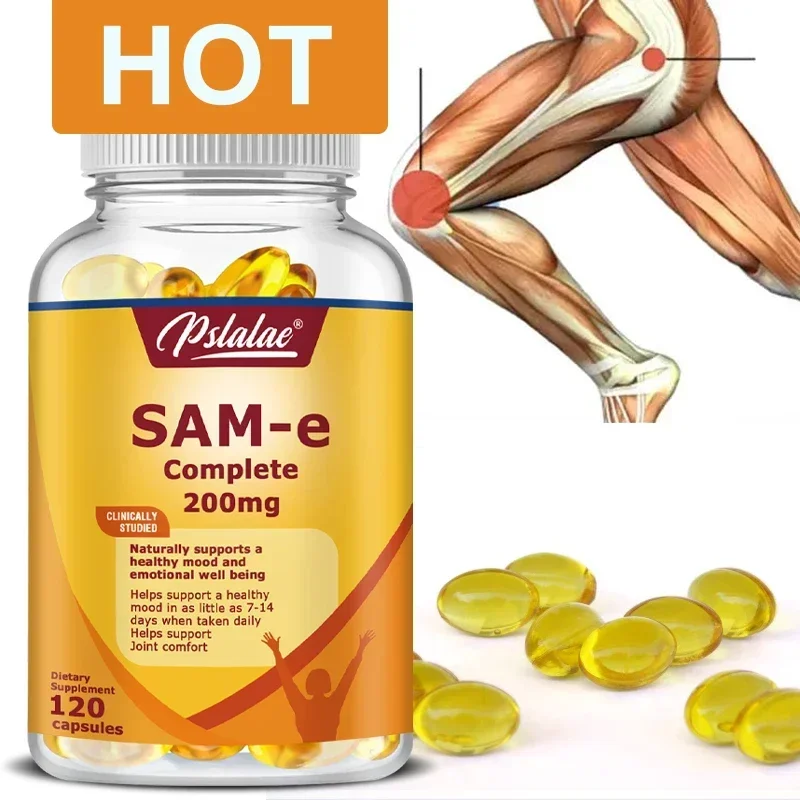 

SAM-e 200 Mg, Natural Joint Support Formula Supports Good Mood, Joint Health and Brain Function 120 Non-GMO Capsules