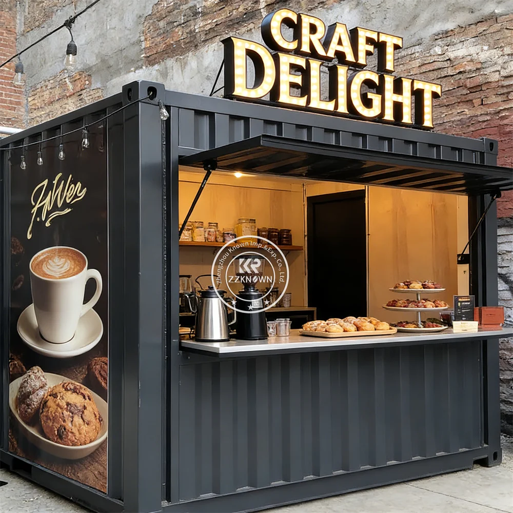 

Модульный контейнерный дом для улицы, уличный кофейный киоск, сборный роскошный контейнерный ресторан-бар с полной кухней