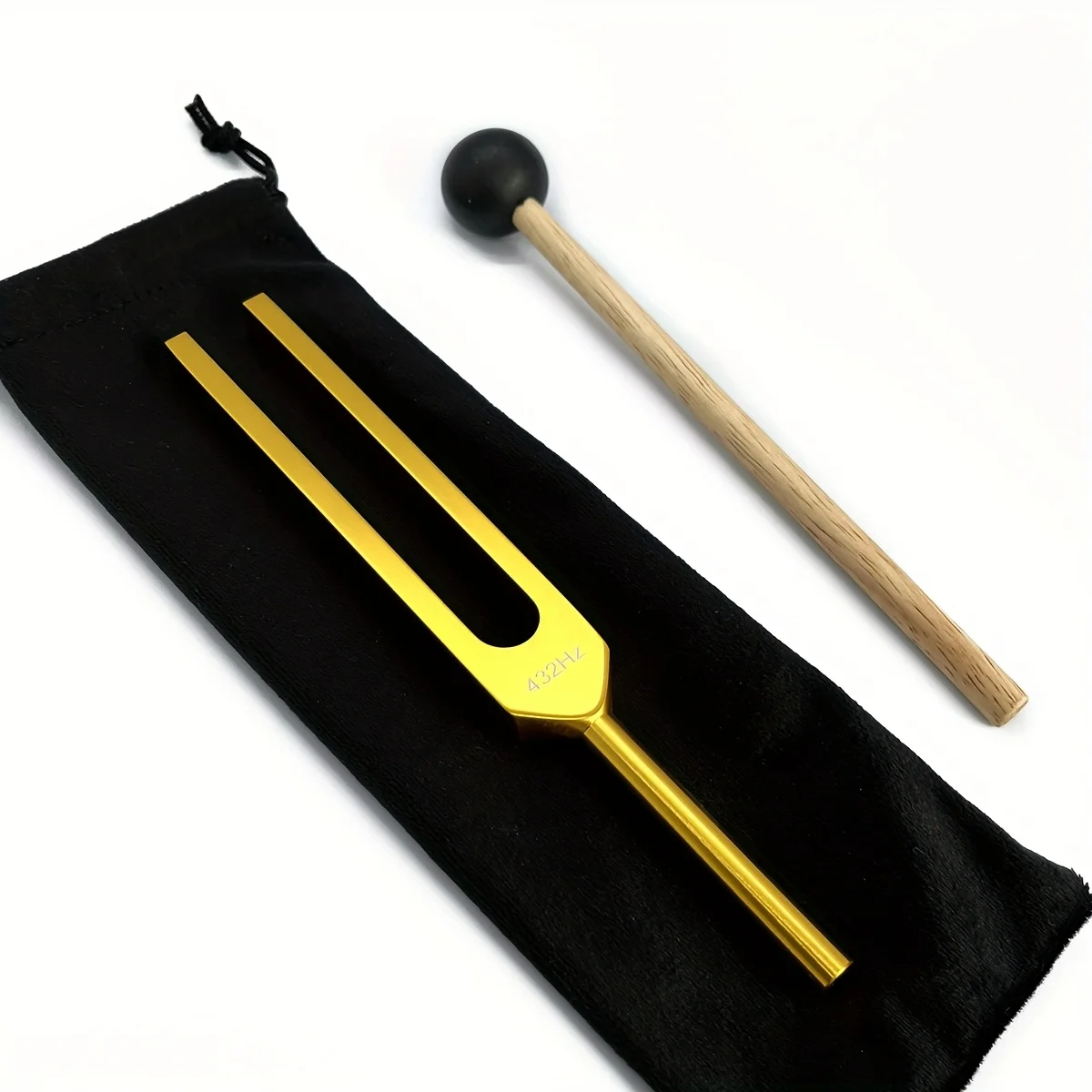Yoga Meditation Gift 432 Hz Golden Tuning Fork Set - Tool, Personal and Practice Sound Resonance Kit Home Self-Care Accessory,