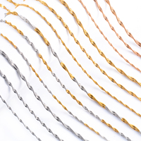 1.5mm/2mm/2.5mm widt Stainless Steel Twist Flate Snake Chain Necklace Gold Color for Women Girl Chocker Fashion Jewelry Gift