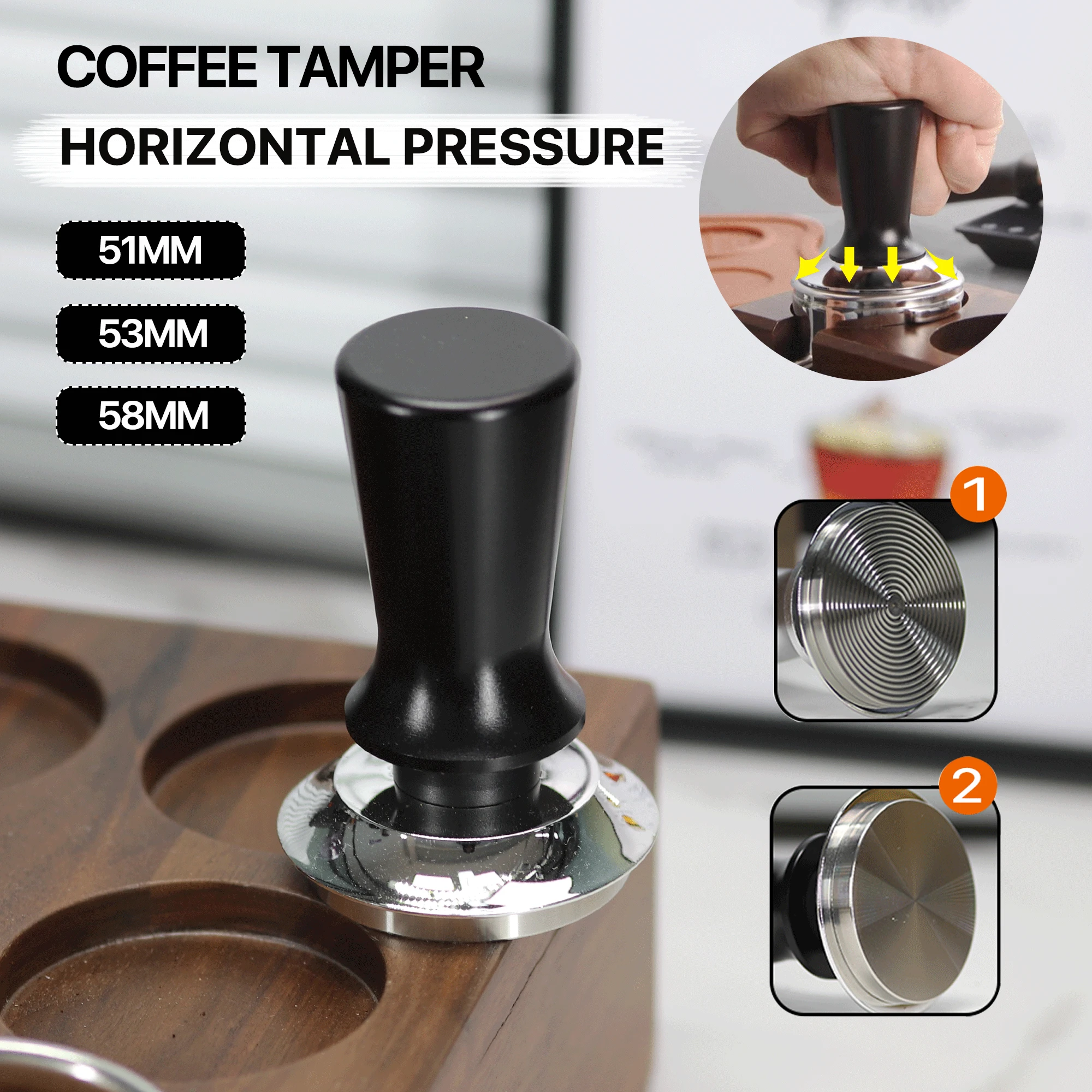 Constant Pressure Coffee Tamper 51mm 53mm 58mm Espresso Tamper with Calibrated Spring Loaded Barista For Delonghi Breville