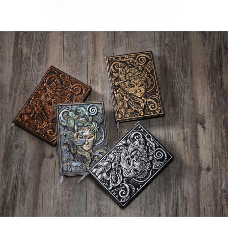 2025 Phoenix Mask Queen A5 Notebook Mysterious Embossed Cover Fantasy Vintage Journal Fast Shipping Gift for Women