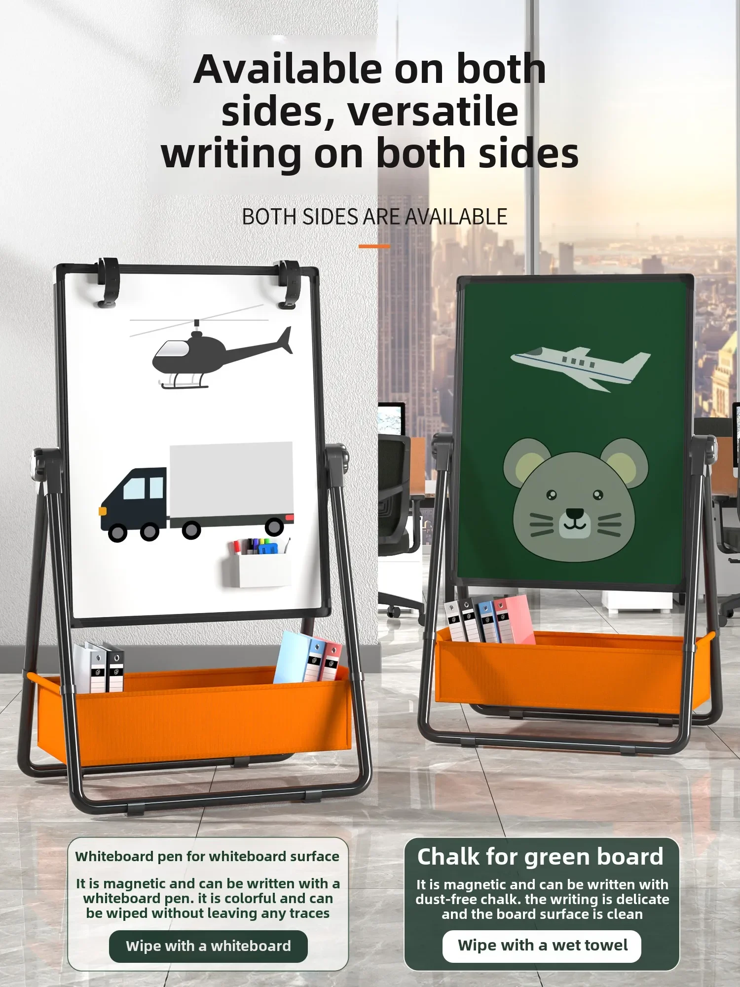 Whiteboard writing board children's bracket type double-sided small blackboard household