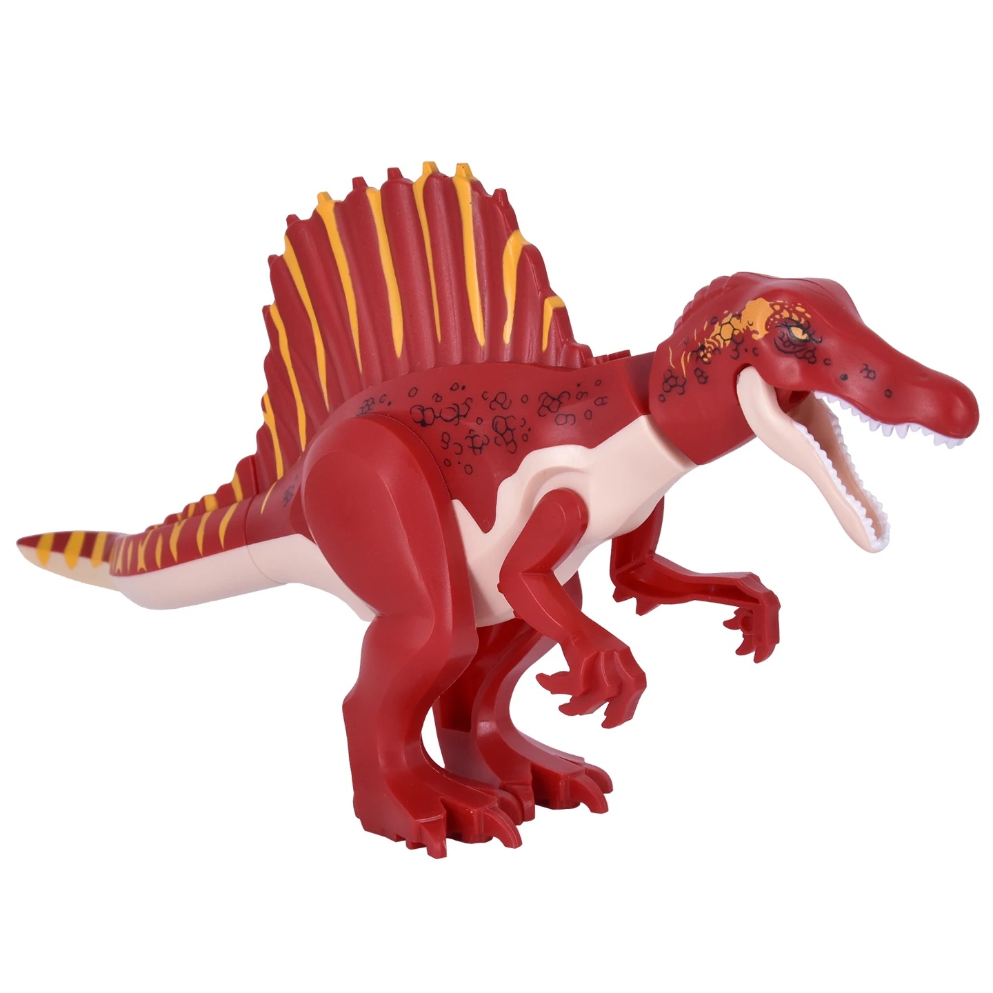 DIY 7 Style Jurassic Dinosaur Spinosaurus Realistic Design Soft Rubber Material Building Bolcks Bricks Dinosauios figures Toy view 3