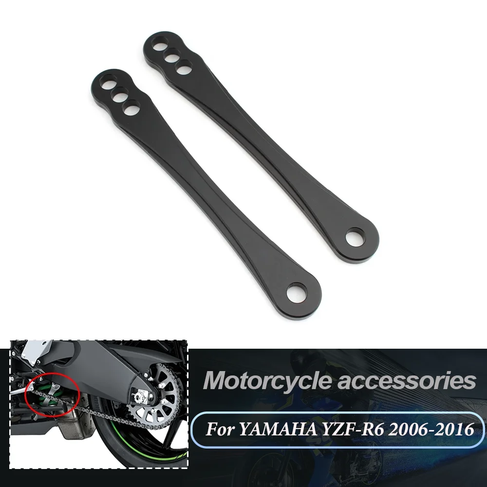 2Pcs Motorcycle black Lowering Links Dog bones Brakes Suspension Lowering Drop Link Kit For YAMAHA YZF-R6 YZF R6 2006-2015 2016