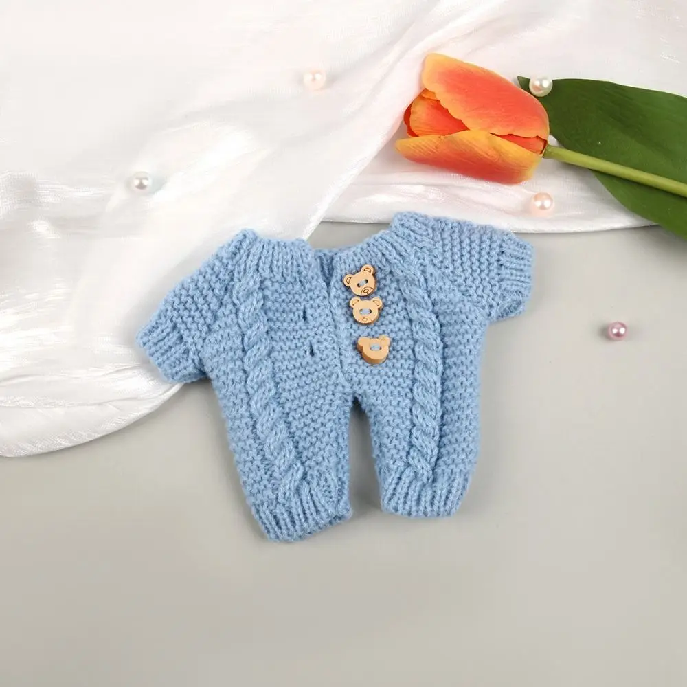 Kid Gift Cute Button Sweater Lovely Clothing DIY 20cm Cotton Doll Clothes High Quality Onesie