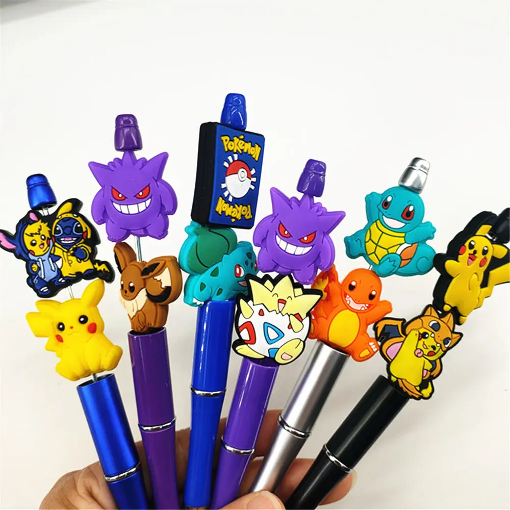 10pcs pokemon Pikachu focal Silicone beads Teether Jewelry Beads Food Grade For pen Pacifier Chain