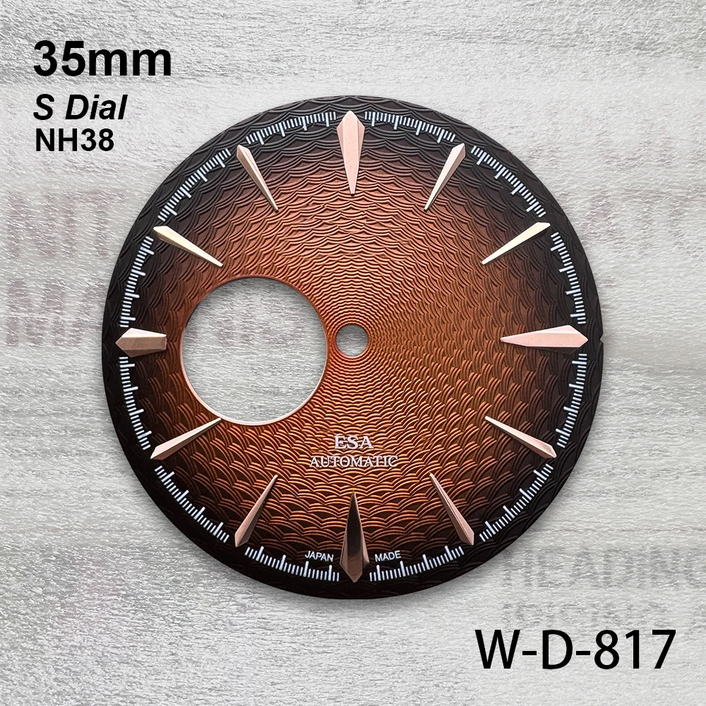 35mm Cocktail Hollow Out S Dial Fit NH38/NH35/NH36 Automatic Movement High-Quality Weave Dial Watch Modification Accessories