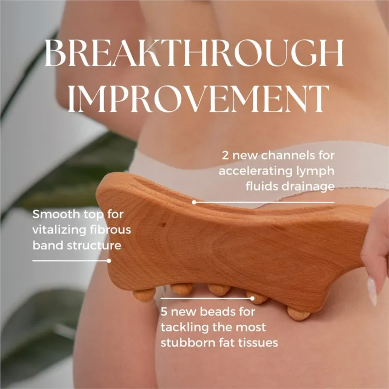 4Pcs/Set Wood Therapy Massage Tools, Lymphatic Drainage Massager for Body Shaping, Anti Cellulite Body Sculpting Tools