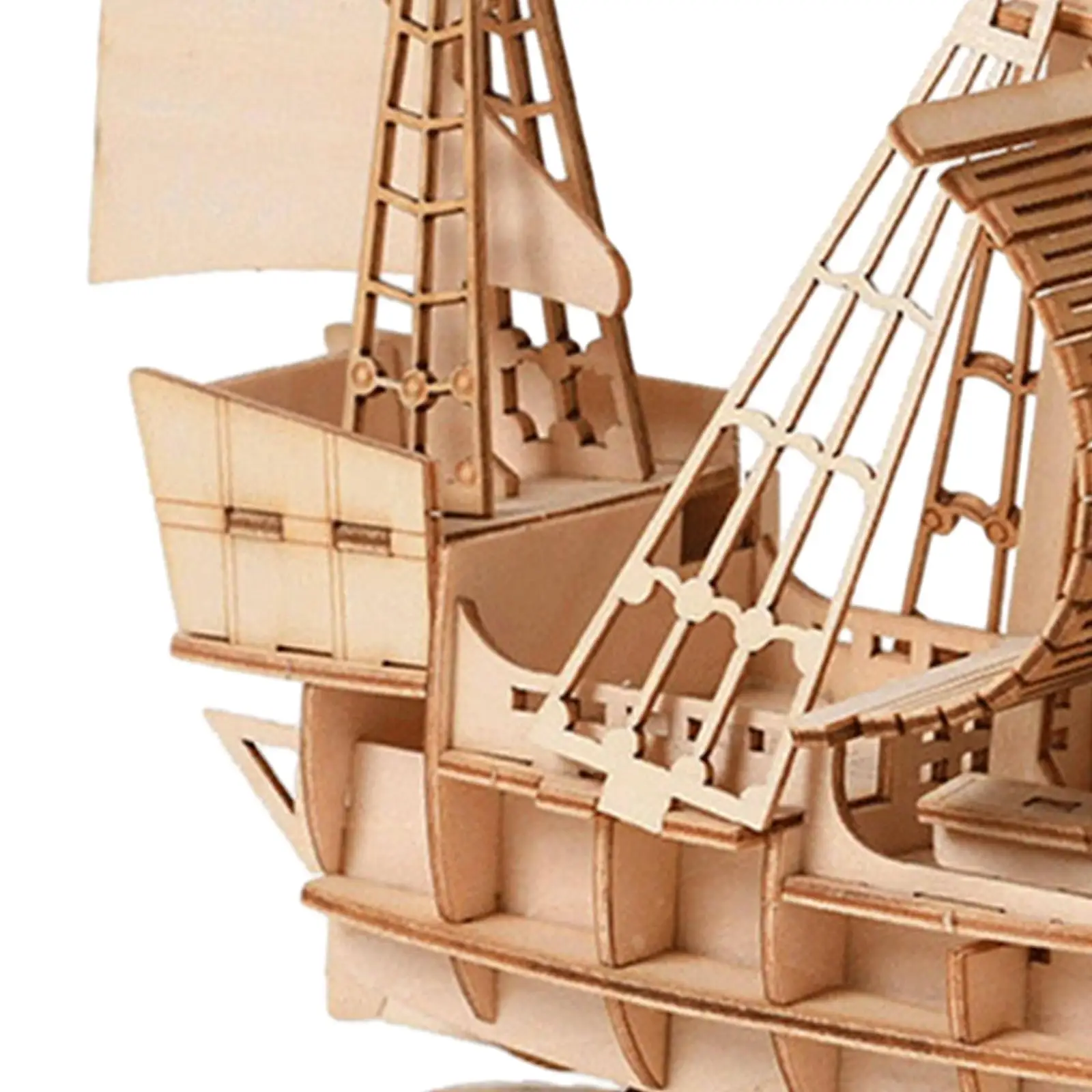 Wooden 3D Sailboat Puzzle Puzzle Toy Pretend to Play A Game Learning Toy Puzzle Handcrafts for Classroom Garden Party