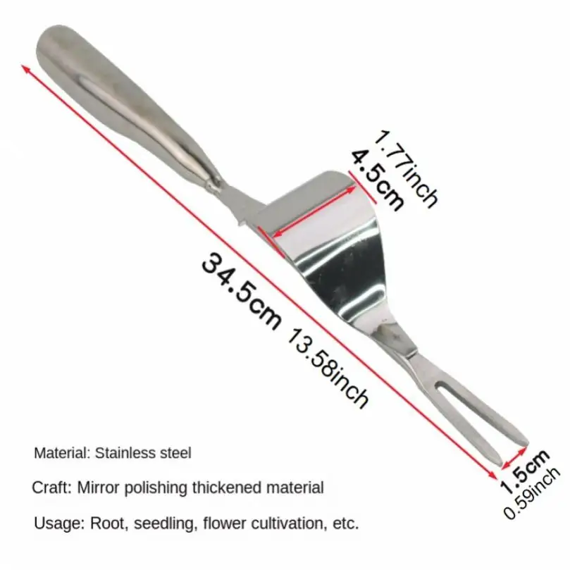 Gardening Hand Tool Stainless Steel Dual Purpose Root Extractor for Gardening Tool Durable Anti Rust Garden Grass Puller