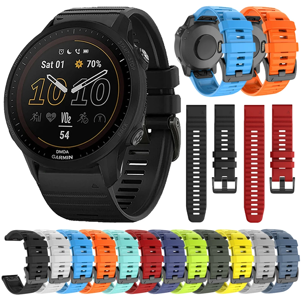 1:1 Offizielles Sport-Silikon-Schnellverschlussarmband für Garmin Forerunner 955 965 745 945 LTE S62 S60 / Instinct 2 45 mm Band Correa