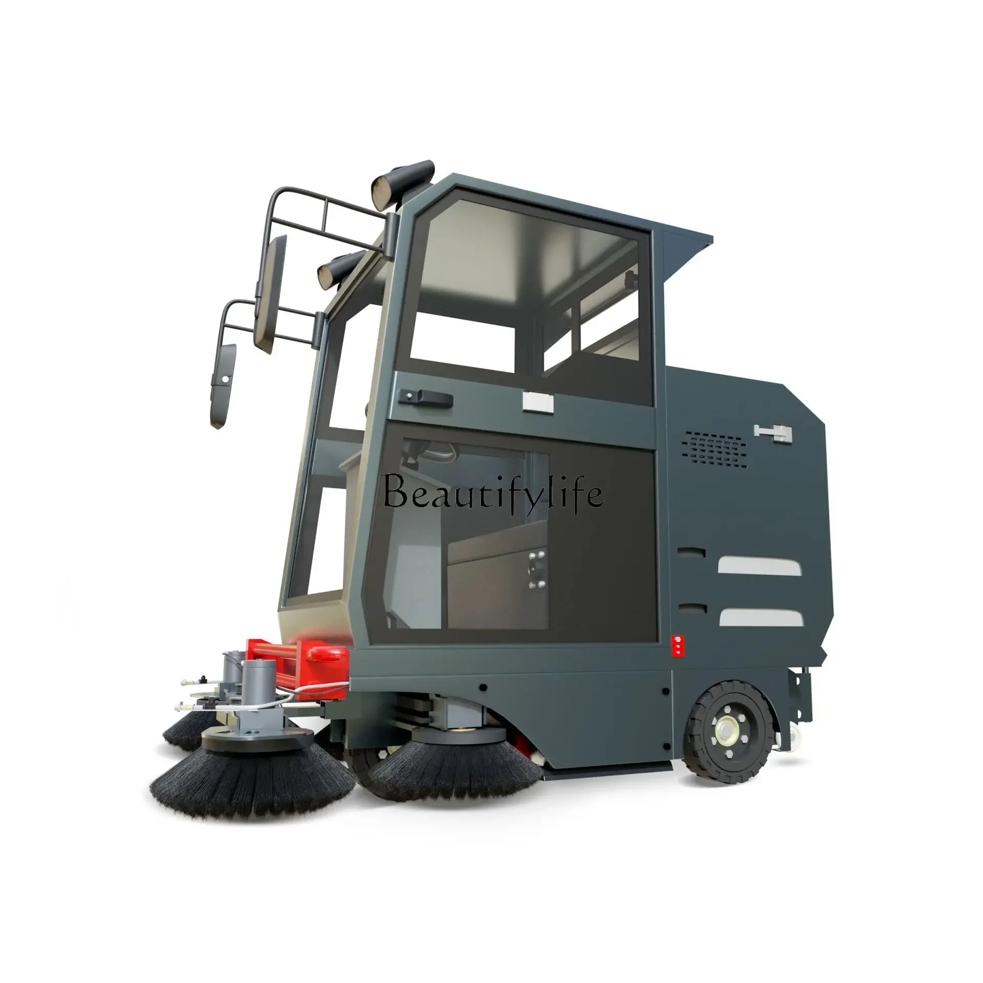 05-S10 drive-on sweeper factory floor electric cleaning leaves