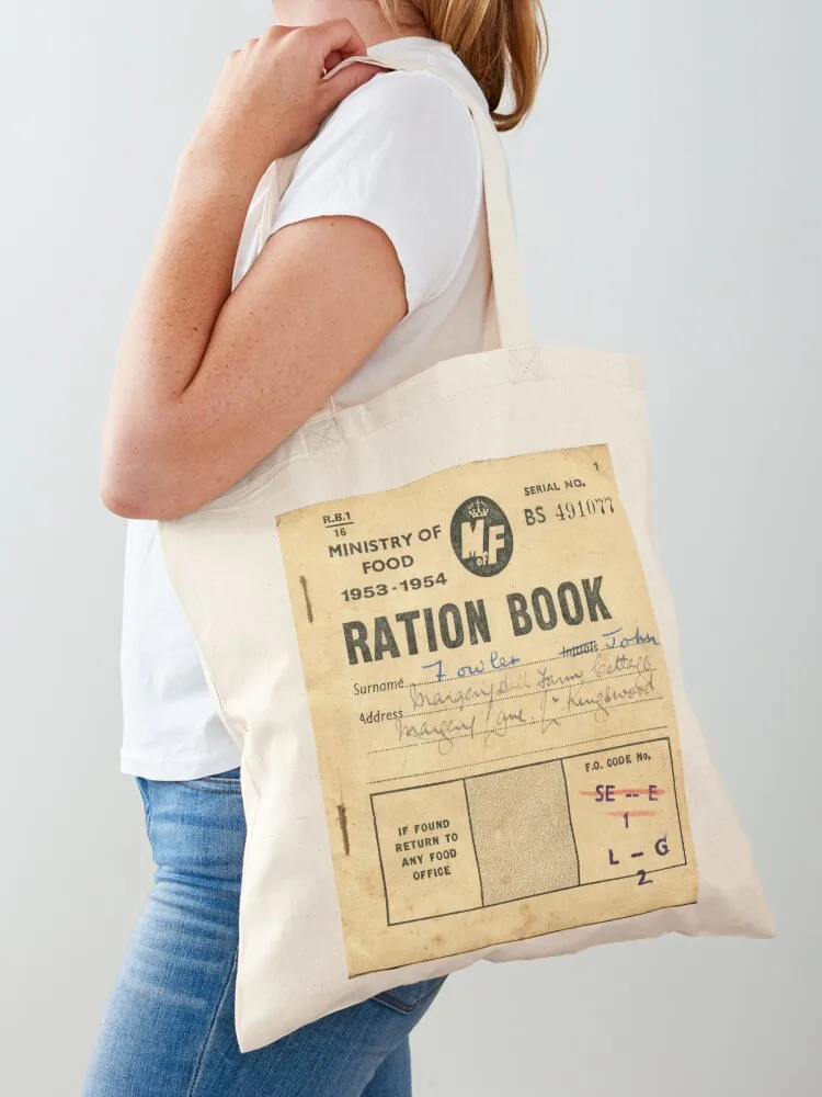 

British food ration book Tote Bag hand bags Shopper sacs de shopping cute pouch bag