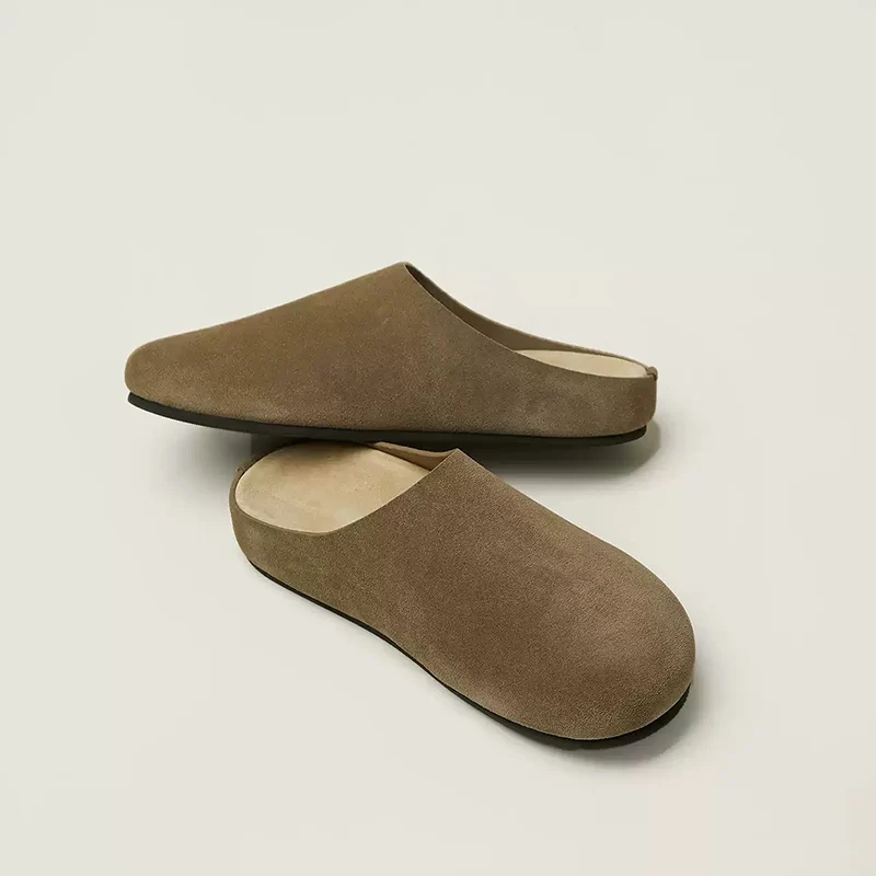 

American Handmade Shoes, Women's Leather Mule Slippers, Comfortable Soft Insoles, Fashionable Outdoor Breathable Sandals