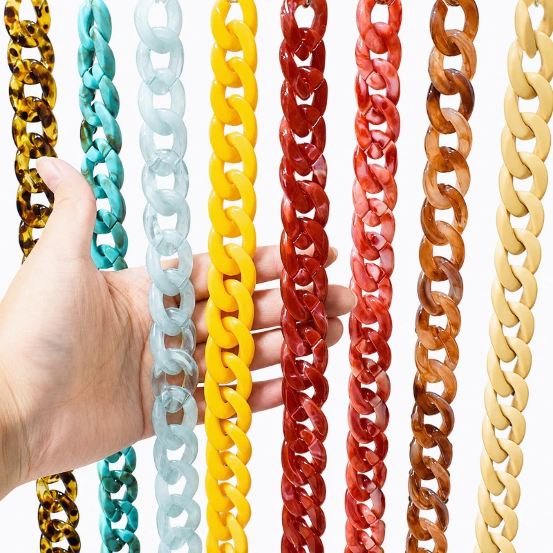 1/2Pcs Deepeel 60cm Acrylic Bag Strap Handbag Resin Chain Detachable Lobster Clasps for Purse Handle DIY Making Accessories