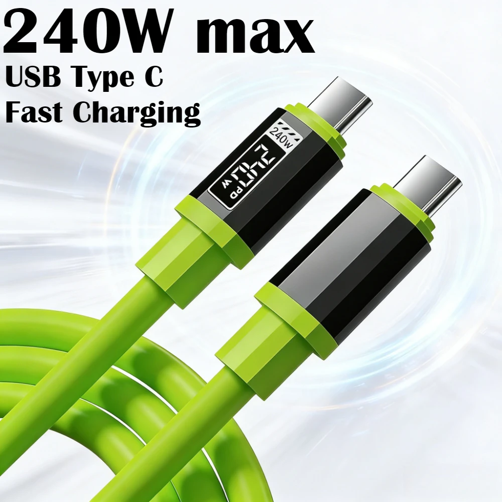 240W USB A to C Fast Charger Cable for iPhone 15 16 17 Samsung Xiaomi Huawei Mobile Phone USB Type C Fast Cord 0.3m/1m/1.5m/2m
