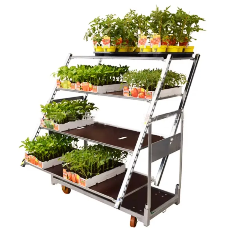 

Manufacturer Recommended Wood POP Trolleys Potted Plant Flower Turnover Seedling Transport Racks Shops Retail Display Stand