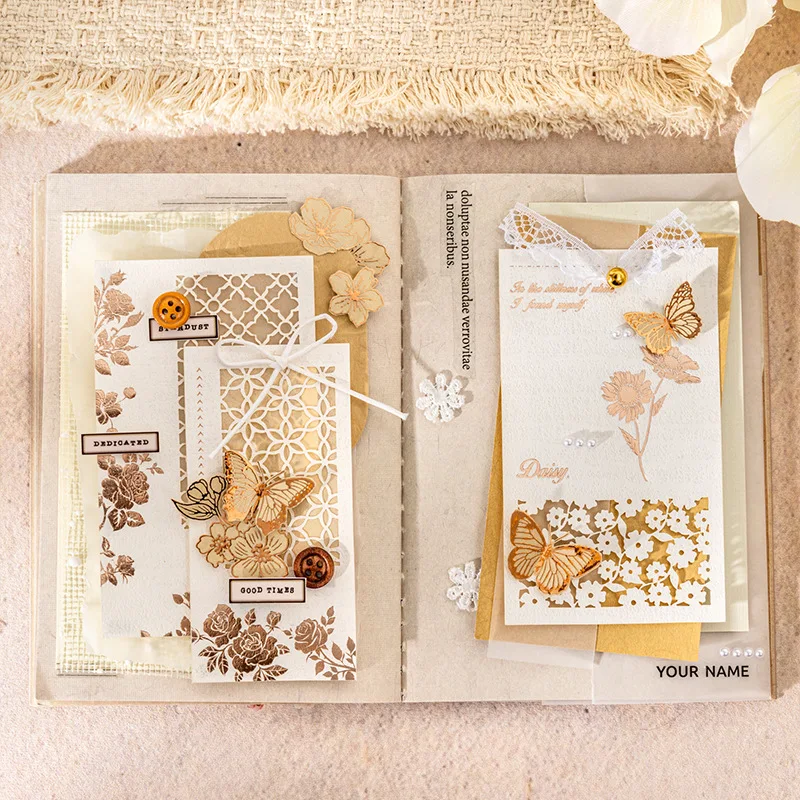 

8sheets/lot Memo Pads Material Paper Blooming among the papers Junk Journal Scrapbooking Cards Retro Background Decoration Paper