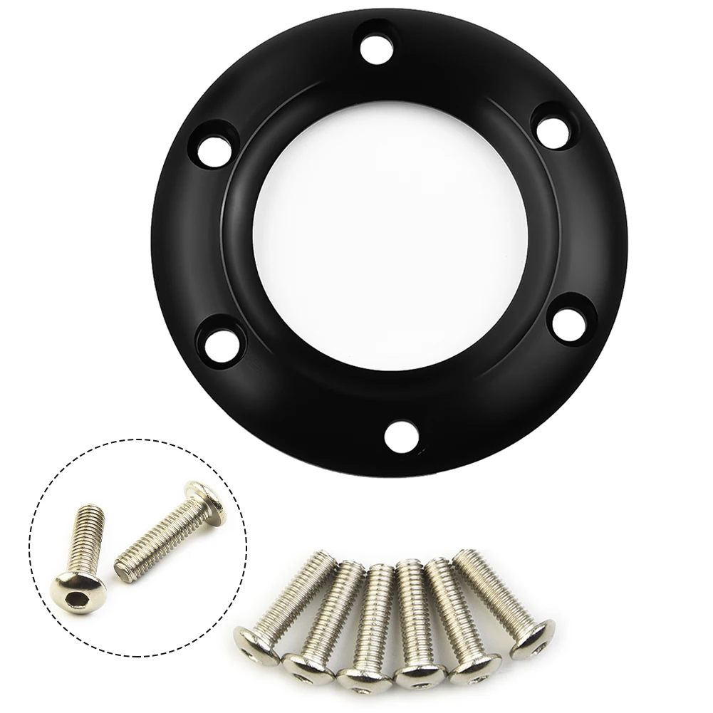 Horn Ring For MOMO/NRG Steering Wheel 6 Bolts Center Replaces Car Black 84mm Racing 121810-01B Accs Part Stock