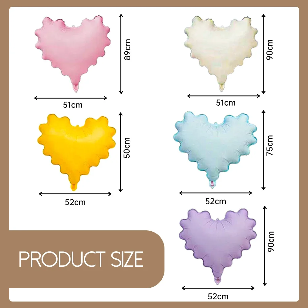 بالون من رقائق الألومنيوم على شكل قلب مموج لعيد الحب وحفلات الزفاف وأعياد الميلاد وخلفية ديكور بالونات الهيليوم على شكل قلب الحب