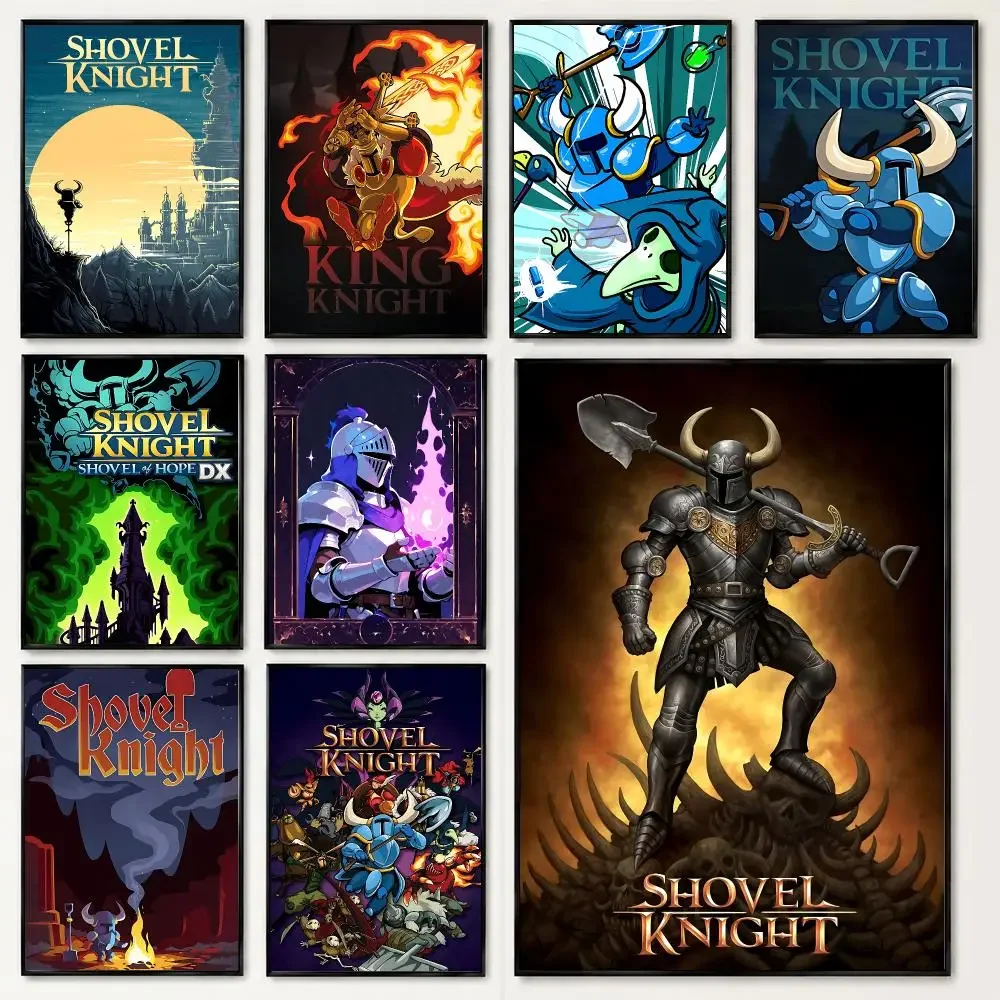 Game Shovel Knight Poster HD Poster Black And White Simple Home Decor For Living Room Bedroom Corridor And Gift Giving