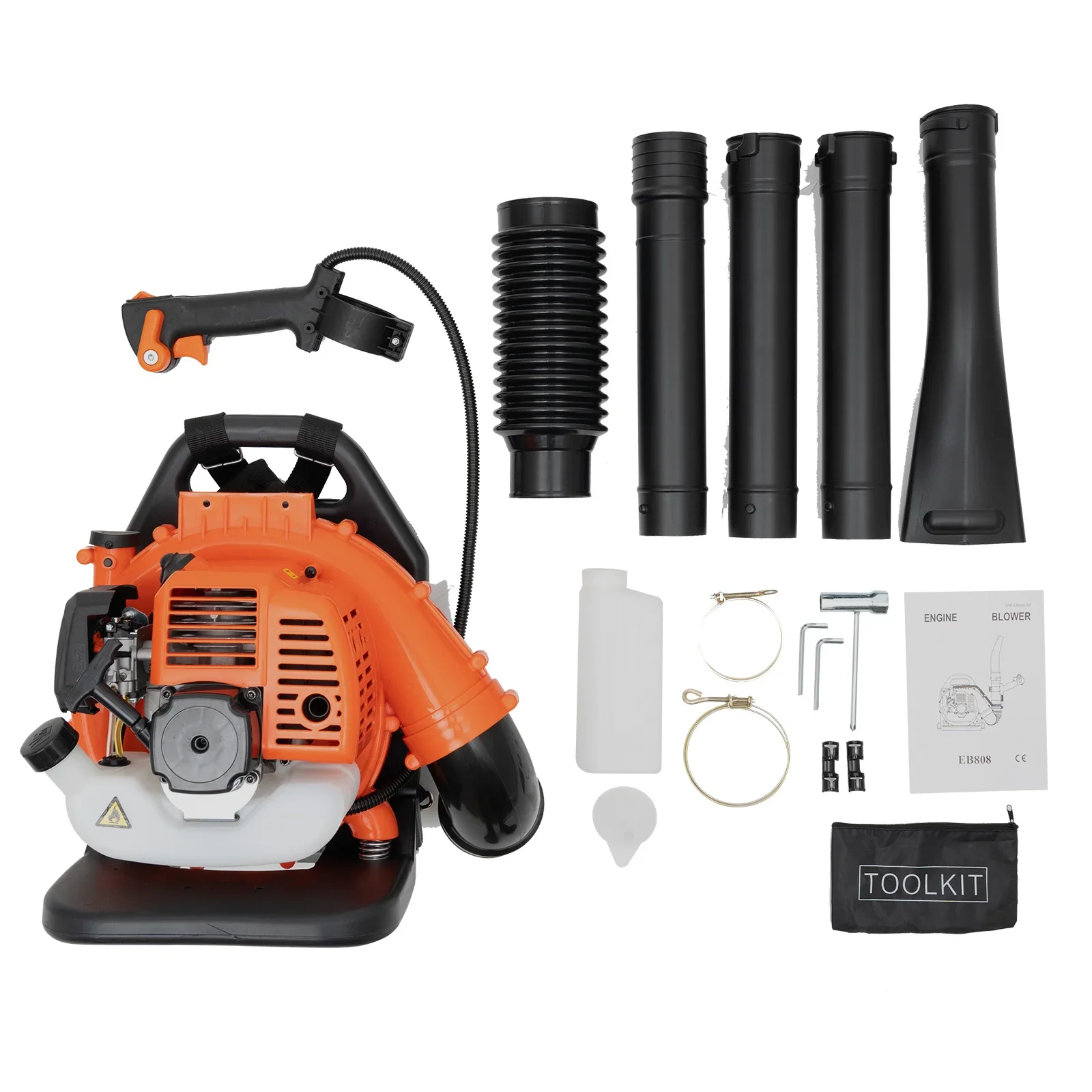 

1250W 2-Stroke Engine 1.2L Tank Leaf Blower, Gas-Powered Backpack Grass Lawn Blower Snow Blower Cleaner Sweeper 7000r/min