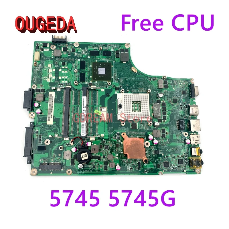 

OUGEDA MB.PTY06.001 MBPTY06001 DA0ZR7MB8D0 for Acer aspire 5745 5745G laptop motherboard HM55 DDR3 Free CPU GT330M 1GB full test