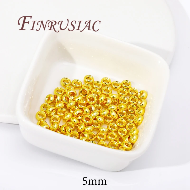 Spacer Beads for Bracelets, 18K Gold Plated Separators