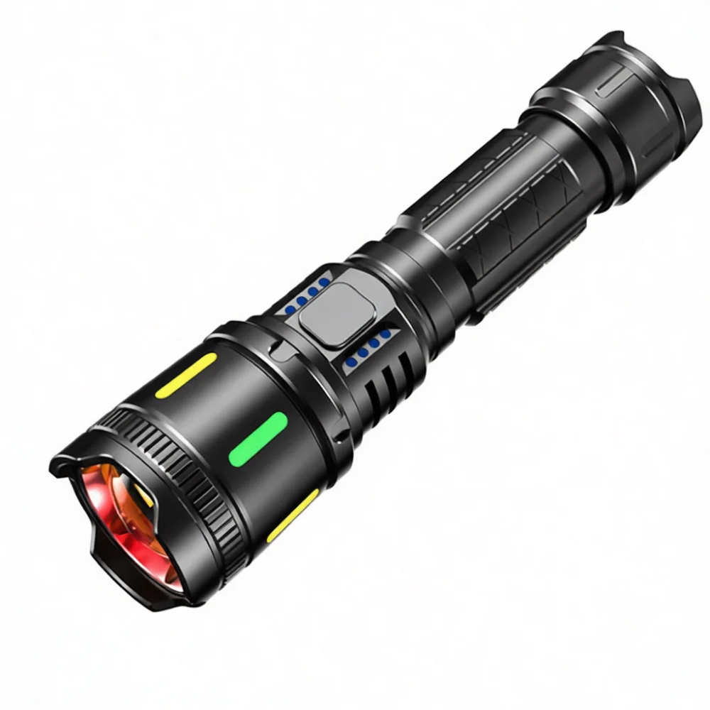 High Power Tactical Flashlight Rechargeable Led Torch Portable Super Bright Zoomable Waterproof Search Light For Camping Outdoor