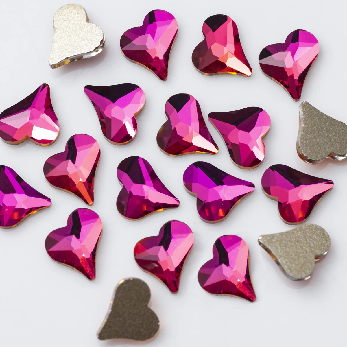 الحلو شكل قلب مسمار الفن حجر الراين 3D رائعة ماجيك أورورا كريستال الحب حجر مسمار الديكور Kawaii مسمار الملحقات #4