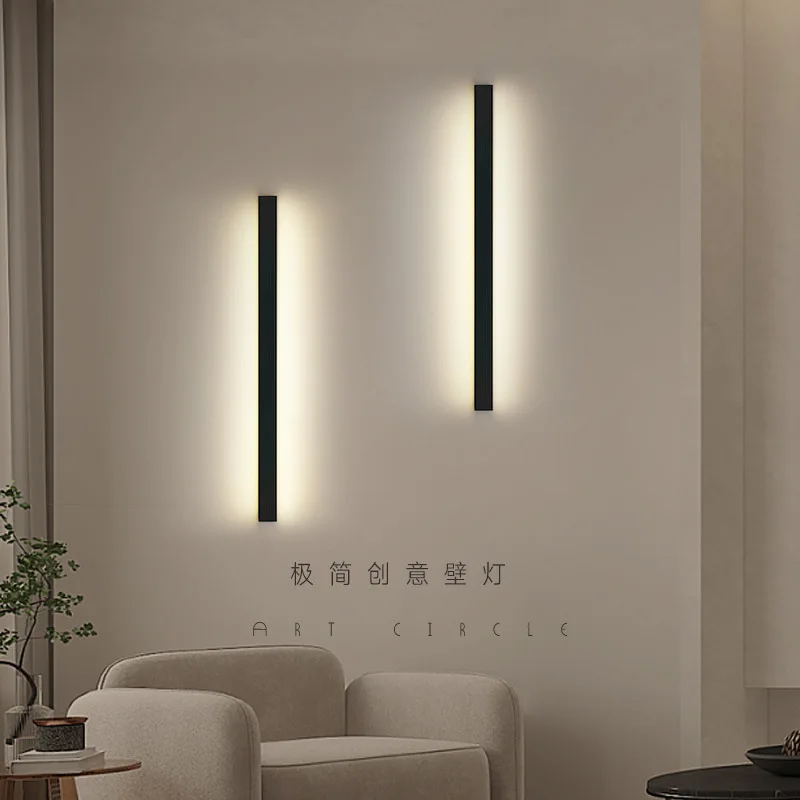 Simple Modern Extremely Long Living Room Grille Wall Lamp Bedroom Bedside Wall Lamp Hotel Creative LED