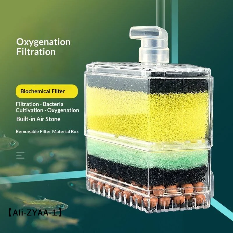 Aquarium Fish Waste Collector - 【A】Filter Spons Akuarium Transparan Desain Sudut,