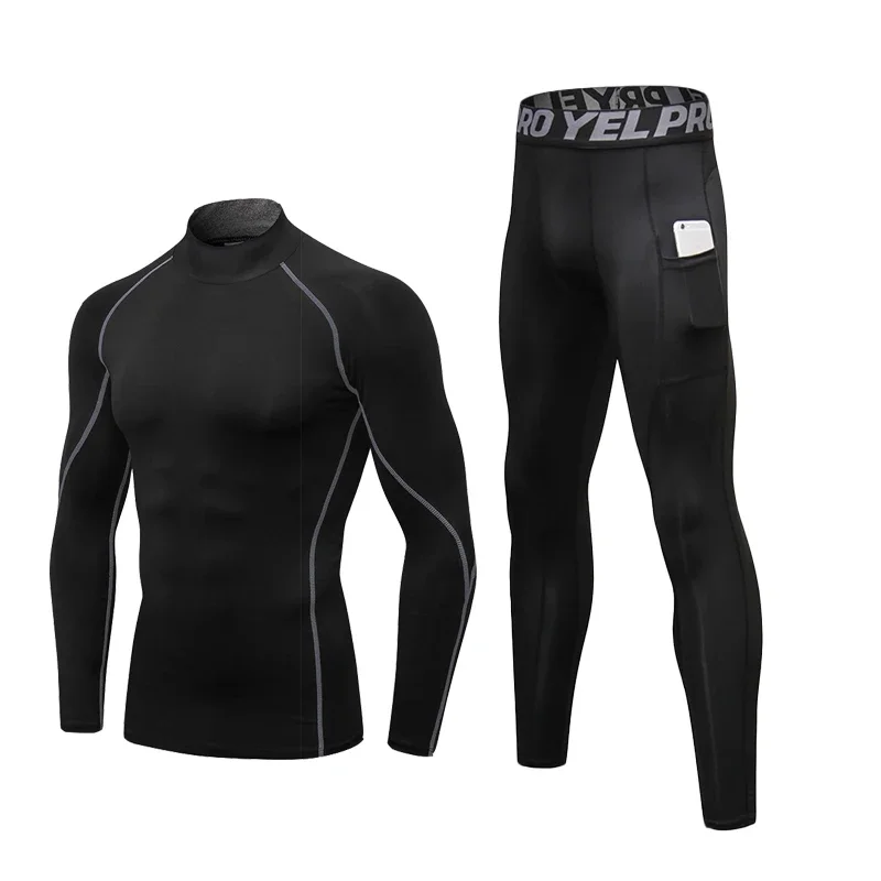 

Thermal Underwear Sets Men High Collar Winter Long Johns Thermo Underwear Compression Sweat Quick Drying Thermal Clothing