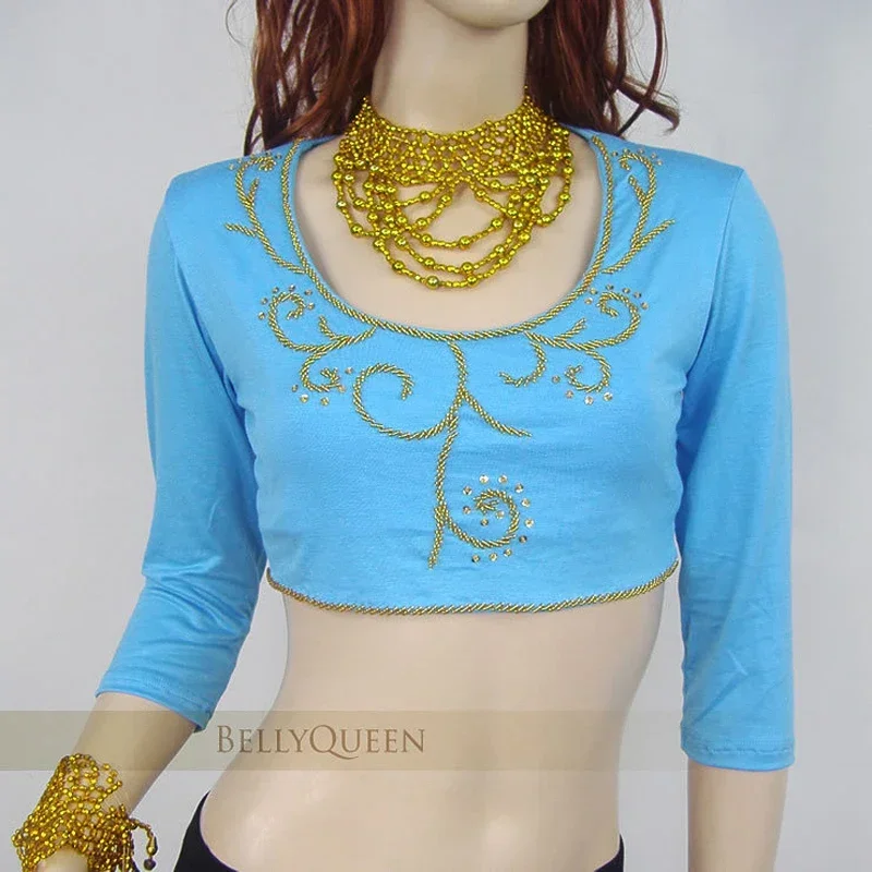 Women Belly Dance Costume Sequins Beads Bra Top Vest Blouse 9 Colors
