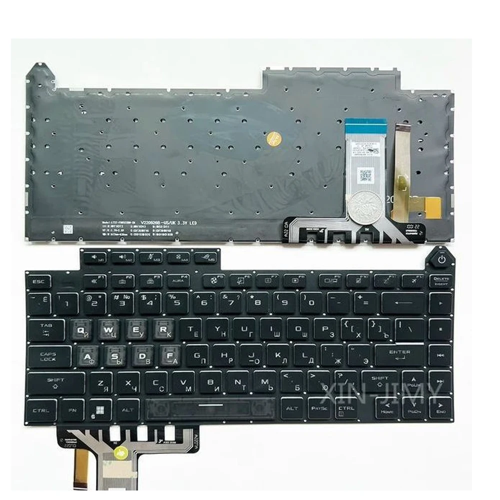 

XIN-Russia-US Клавиатура для ноутбука с RGB-подсветкой для ASUS ROG Strix G614PR 2023 20PIN