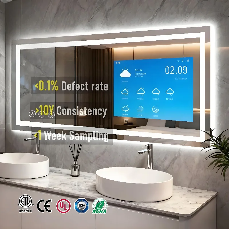Tait Smart Hotel Rectangular Shower Mirror Large Capacity Touch Sensor Dual Motion Switch Anti-Fog