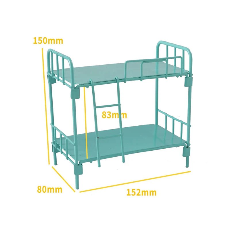 Mini casa de muñecas de doble piso, muebles de dormitorio para el hogar, juguete de regalo, muebles de sala de estar, modelo hermoso, juguete de hierro hecho a mano, 1:12