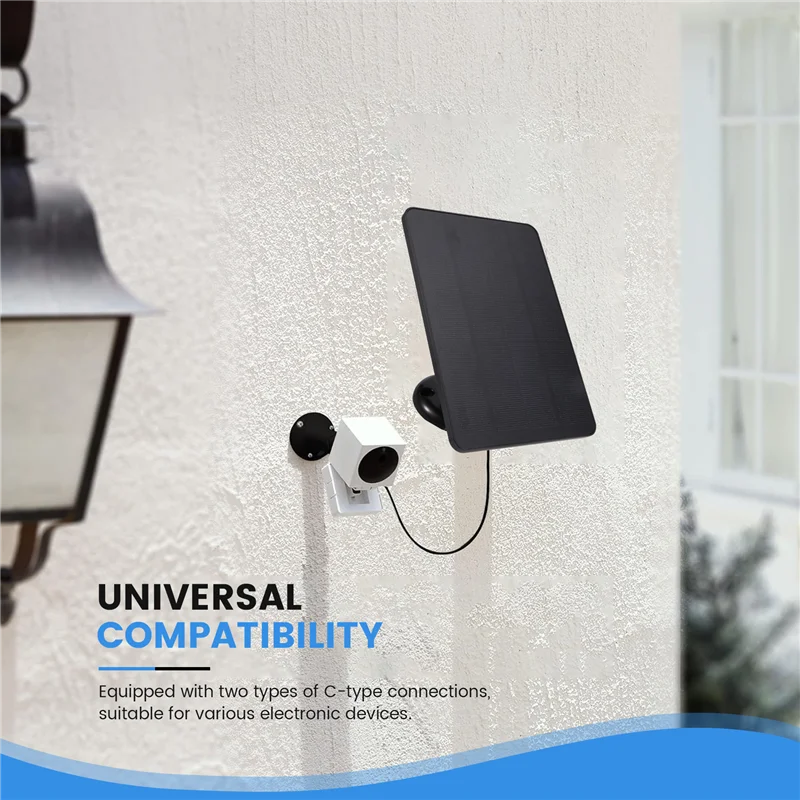 AS95-防水 4 ワットソーラーパネルホームセキュリティカメラ太陽電池駆動充電器タイプ C