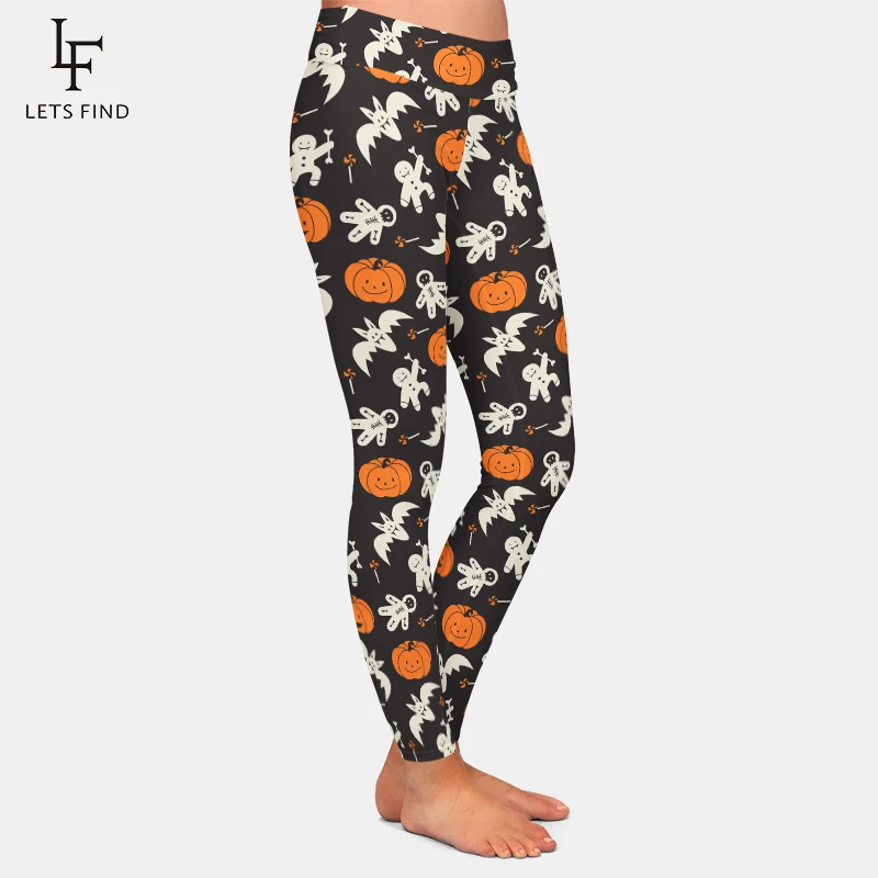 LETSFIND moda nuove donne Fitness Stretch Legging completo a vita alta 3D Halloween dolci modello stampa ragazze Sexy Leggings caldi