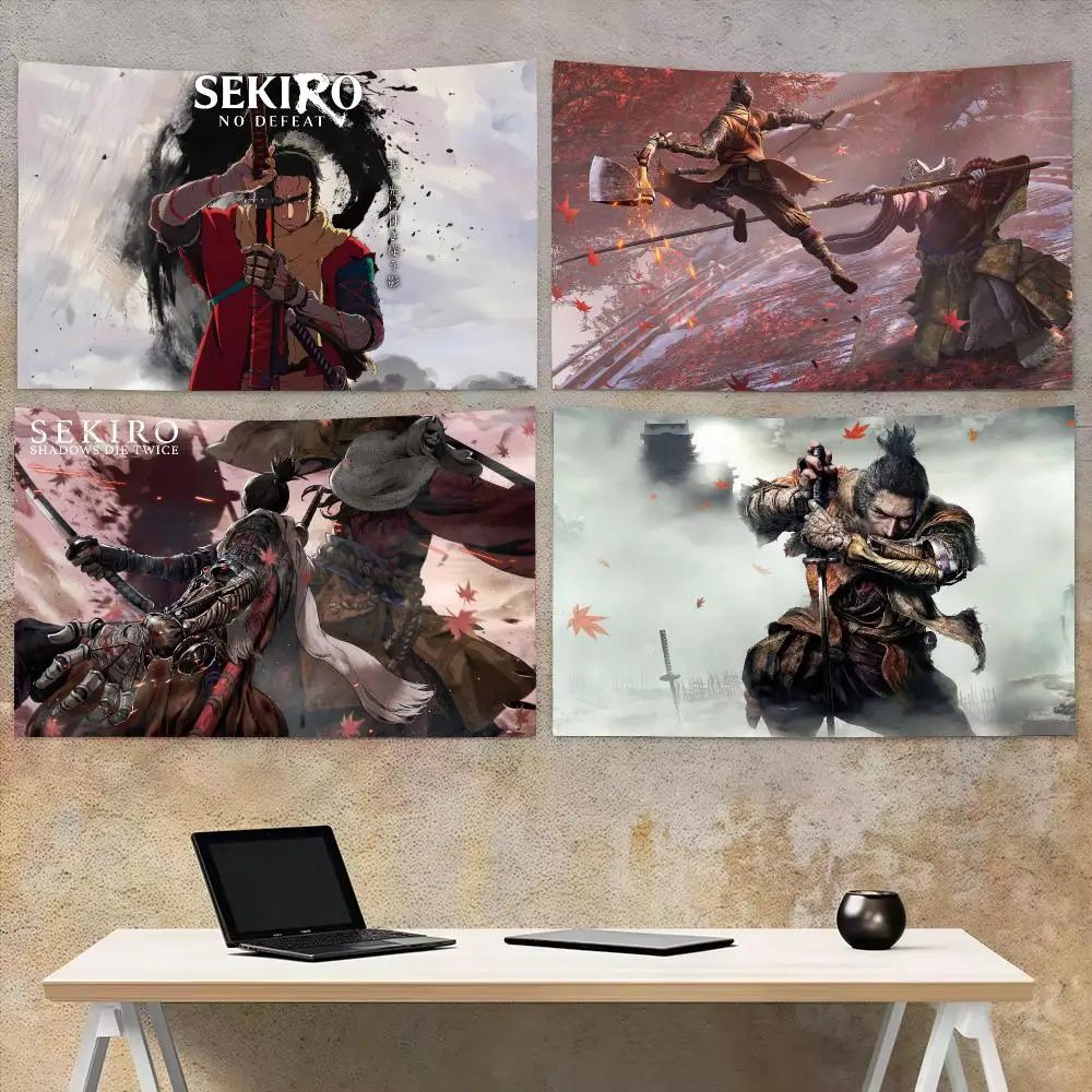 Famous Game S-Sekiro Tapestry Aesthetic Wall Hanging Decor Microfiber Fabric Art for Bedroom Living Room Home