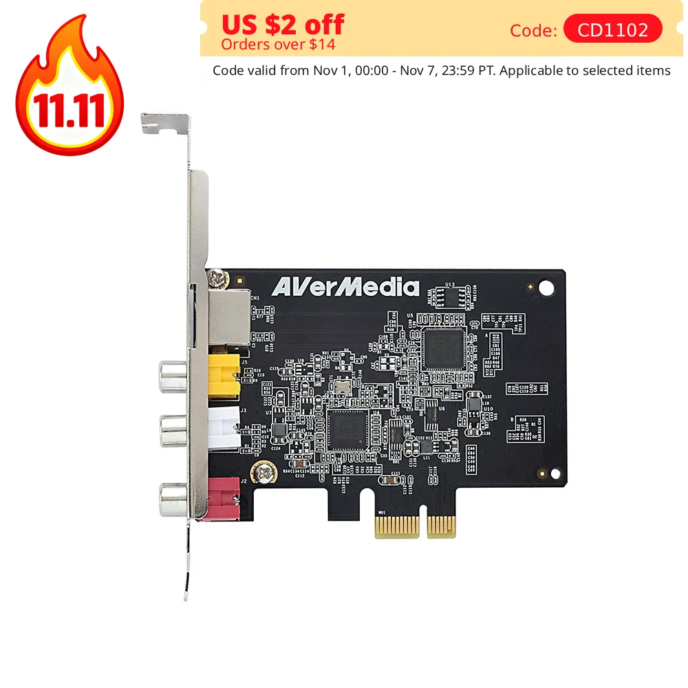 

Video Capture Card AV PCI E DVR Card C725B for AverMedia AV/S Terminal HD Video Monitoring Analog