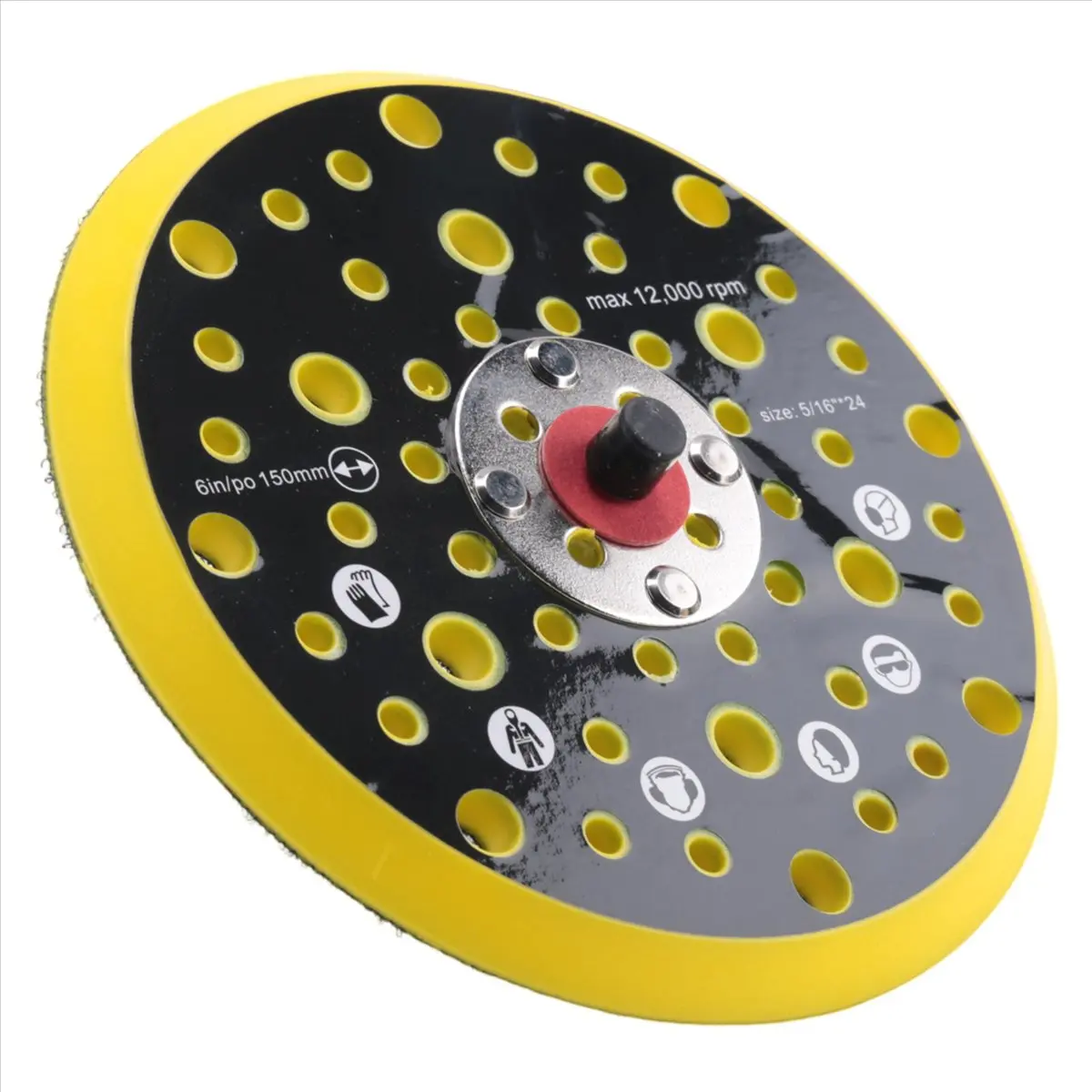 #87D 150mm 5/16 Thread 52 Hole Loop Backing Pad Compatible with Mirka,Sander Pad,(Polyurethane)