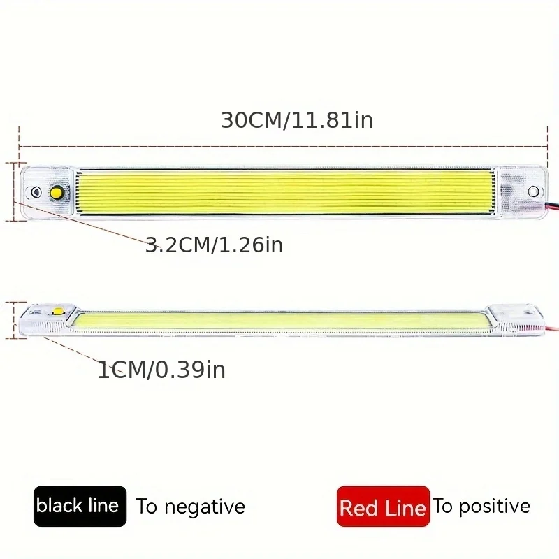 2PCS 10W Compartment Light Bar Car Ceiling Dome Light Strip 12V 24V Interior Reading Lamp For Caravan Trailer Camper RVs Truck