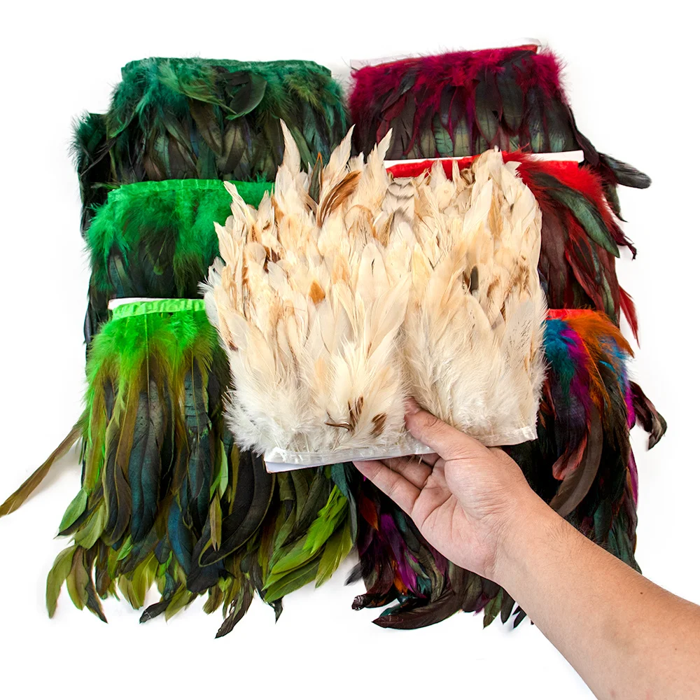 1-10 متر ريش الديك الطبيعي الشريط تقليم 10-18 سنتيمتر تنورة الزفاف فستان الزفاف زي ملحق الطرف الديكور هامش أعمدة